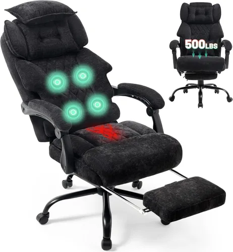 Miniatura 20 de Massage Office Chair with Foot Rest,6 Points Vibration & Heat Executive Office Chairs for Heavy People,500LBS Big and Tall Office Chair,Ergonomic