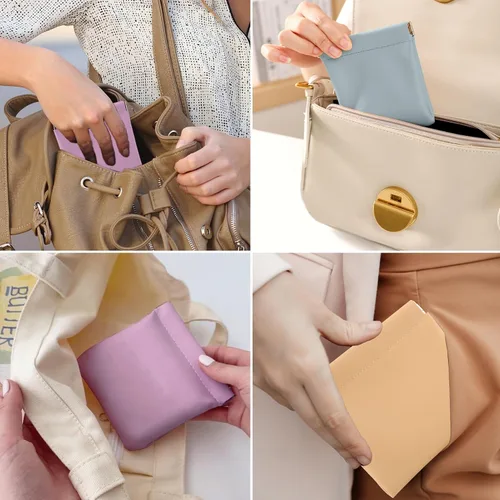 Miniatura 6 de BUSOHA Pequeña bolsa de maquillaje para bolso, mini bolsas de cosméticos portátiles para mujeres, monedero, lápiz labial, organizador de accesorios