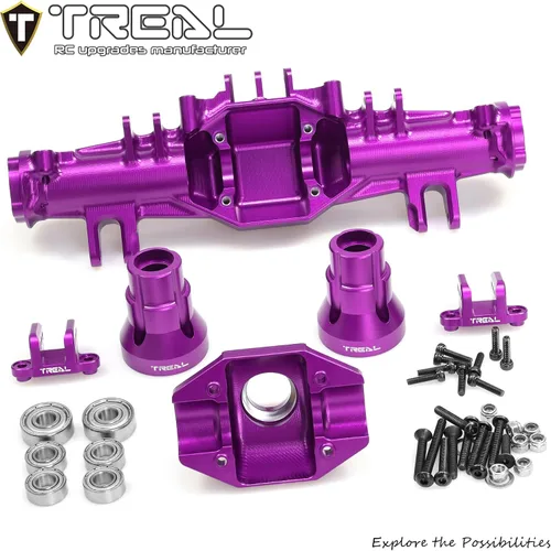 Miniatura 3 de Treal Aluminio 7075 CNC Billet Carcasa del eje trasero para Losi LMT (púrpura)