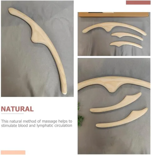 Miniatura 7 de minkissy Varita de masaje facial de 8.85 pulgadas para esculpir madera para cara y cuerpo, herramienta Gua Sha para estimular el flujo sanguíneo