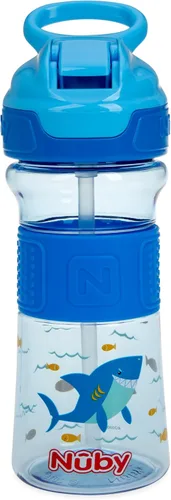 Miniatura 15 de Nuby Thirsty Kids Flip-It - Vaso para beber sin derrames con boquilla suave, 12 onzas, más de 18 meses, color camuflaje aguamarina, esenciales