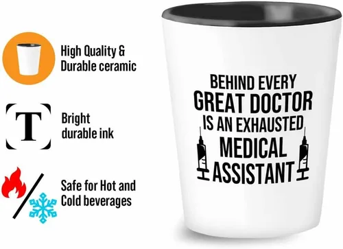 Miniatura 3 de Vaso de chupito de anatomía médica 1.5 oz - Asistente agotado - Médico Enfermera Terapeuta Farmacéutico Trabajador del Hospital Audiólogo Anatómico