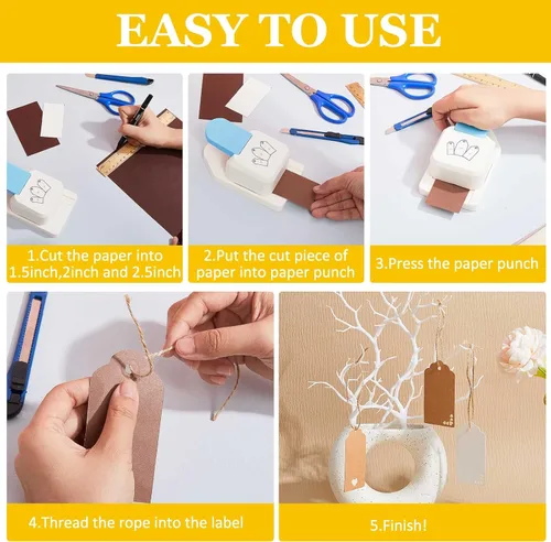 Miniatura 6 de Lewtemi Papel de regalo 3 en 1 para manualidades, perforador pequeño para álbumes de recortes, suministros de 1.5/2/2.5 pulgadas, perforador