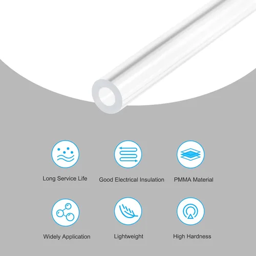 Miniatura 3 de MECCANIXITY Tubo acrílico transparente rígido redondo tubo 0.157 in (5/32") ID 0.315 in (5/16") OD 18" para lámparas y linternas, sistema