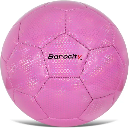 Miniatura 17 de Balón de fútbol premium para niños y niñas, balón oficial de partido con patrón hex arcoíris reflectante, duradero, para interiores, exteriores, Azul