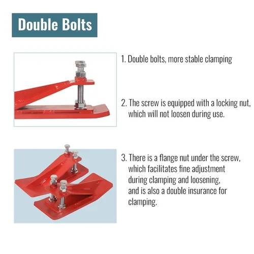 Miniatura 4 de Doppy 2 protectores de borde de cubo de tractor, domador de nieve de 3/8 pulgadas de grosor, tuercas de bloqueo hexagonales dobles y pernos Rojo