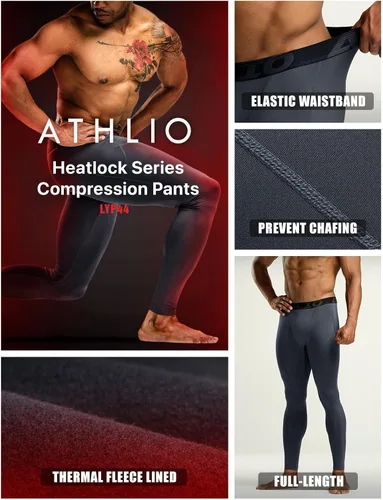 Miniatura 6 de ATHLIO Men's Thermal Compression Pants, Athletic Running Tights & Sports Leggings, Wintergear Base Layer Bottoms