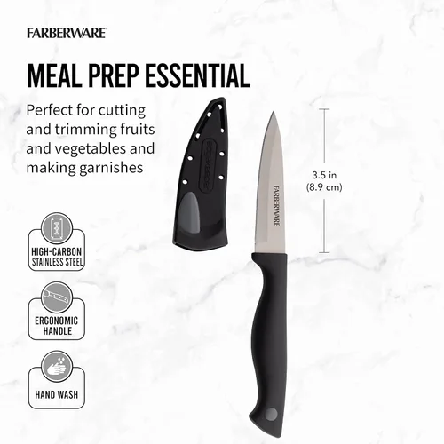 Miniatura 3 de Farberware Edgekeeper - Cuchillo de pelar de 3.5 pulgadas con cubierta autoafilante, cuchillo de cocina de acero inoxidable de alto carbono