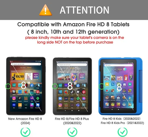 Miniatura 2 de OMOTON Protector de pantalla para tableta Amazon Kindle Fire HD 8/Fire HD 8 Plus/Fire HD 8 Kids/Fire HD 8 Kids Pro (2022/2020, 8 pulgadas), vidrio