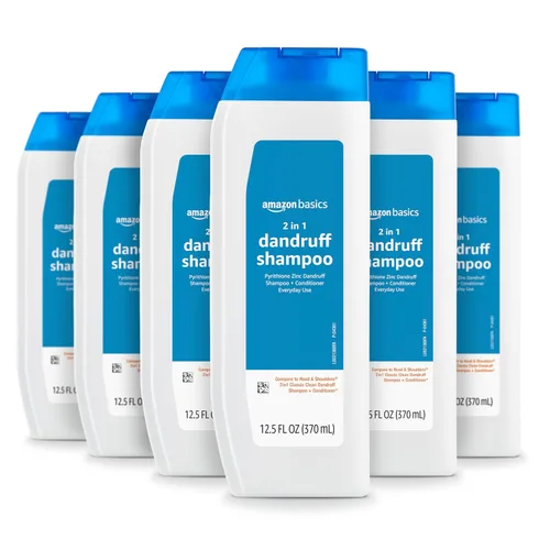 Miniatura 9 de Amazon Basics Champú y acondicionador anticaspa 2 en 1, alivio de picazón, seguro para todo tipo de cabello, sin parabenos, suave y pH equilibrado