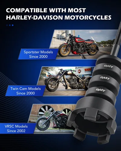 Miniatura 4 de Orion Motor Tech Kit de herramientas extractoras de rodamientos de rueda compatible con motocicletas Harley Davidson, juego de herramientas