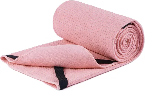 Miniatura 11 de MICROFI Toalla Estera de Microfibra para Yoga Caliente, 24 x 72 pulgadas, con Agarre de Silicona Antideslizante, Correas Elásticas de Ajuste Seguro