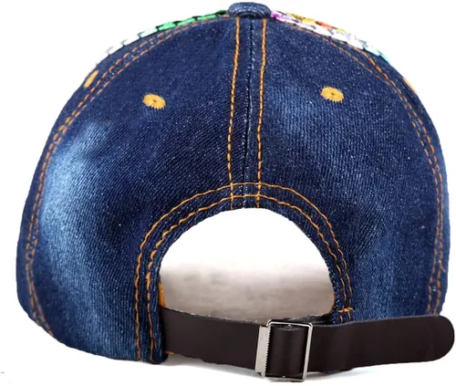 Miniatura 5 de Gorra de béisbol ajustable con diamantes de imitación para mujer, gorra de béisbol de algodón, gorra de hip hop, gorra de sol