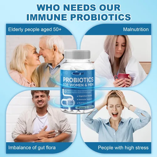 Miniatura 5 de Probióticos para mujeres y hombres para la salud digestiva con 100 mil millones de UFC, probióticos para mujeres y hombres para la salud intestinal