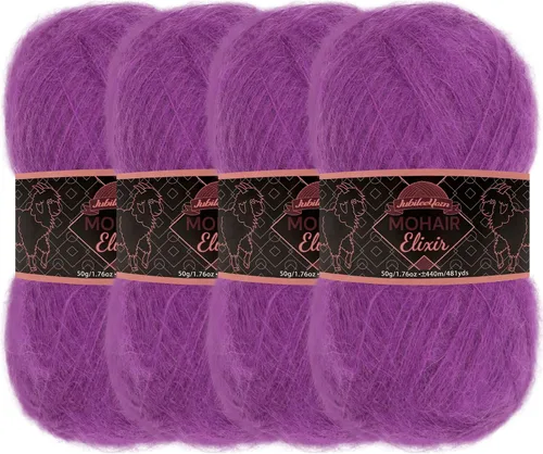 Miniatura 25 de JubileeYarn Mohair Elixir Yarn - 50g/Skein Baby Wool Blend - Cosmopolitan - 1 Skein