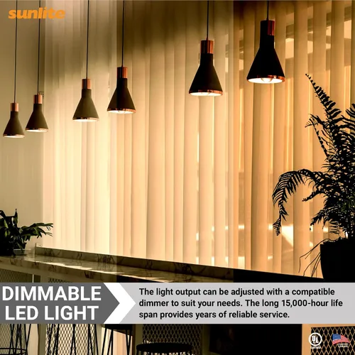 Miniatura 5 de Sunlite 80509 - Bombilla LED A19 transparente estilo filamento, 6 vatios (equivalente a 40 vatios), 600 lúmenes, 120 voltios, regulable, base E26