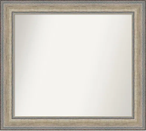 Miniatura 193 de Amanti Art Espejo de baño plateado para sobre fregadero, 28 x 47 pulgadas, espejo rectangular de plata imperial, marco de madera tradicional de gran
