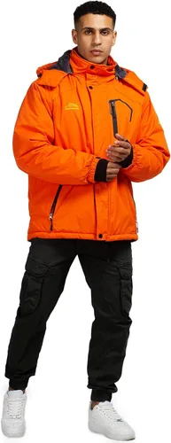 Miniatura 4 de CorBuyit Chaqueta de esquí con capucha para hombre, abrigo impermeable de nieve
