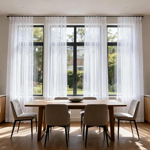 Miniatura 28 de Cortinas plisadas negras traslúcidas de 84 pulgadas de largo, 2 paneles para dormitorio, lino texturizado, ganchos transparentes para pista