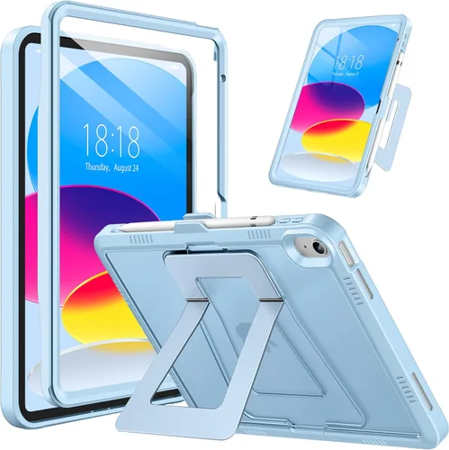 Miniatura 25 de DTTO Funda para iPad (A16) 11ª generación de 11 pulgadas 2025, funda para iPad de 10ª generación, soporte ajustable para vertical/paisaje, protector