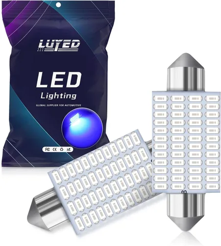 Miniatura 18 de DE3175 bombillas LED azules Canbus libres de errores de 1.25 pulgadas DE3021 DE3022 3175 bombillas LED para luces interiores de mapa, domo y placa