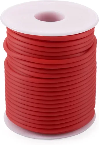 Miniatura 54 de FASHEWELRY 3 rollos de cables de goma huecos para tejer, cable de peluquero de 0.079 pulgadas (0.079 in), cables de silicona para tejer puntada