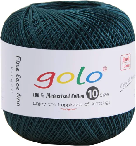 Miniatura 125 de Golo - Bolas de hilo para crochet de algodón tamaño 10, color algodón para crochet D-Fresa D078-fresa