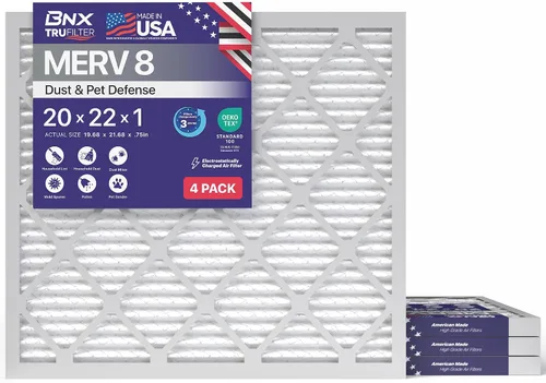 Miniatura 13 de BNX TruFilter - Filtro de aire MERV 8 de 10 x 10 x 1 pulgadas (paquete de 6) – Fabricado en Estados Unidos – Defensa contra polvo y mascotas