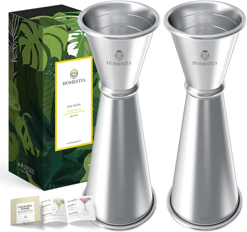 Miniatura 10 de Homestia 2 piezas de doble jigger y jigger de cóctel de acero inoxidable de 1 oz 2 onzas, herramientas de medición de alchohol, jigger japonés