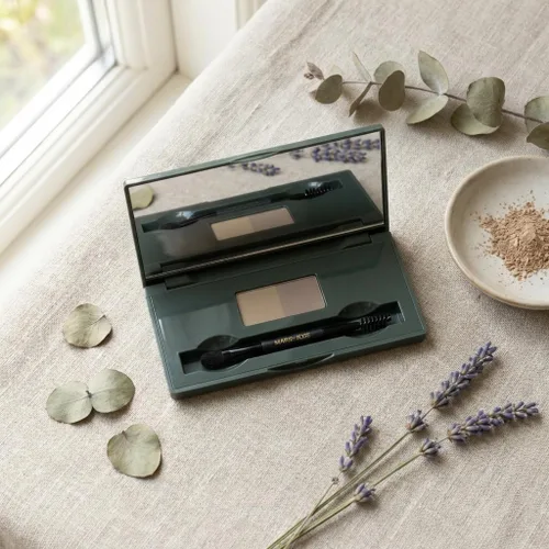 Miniatura 9 de Marie-José - Kit de polvo para cejas de color rubio oscuro y marrón claro, polvo impermeable para cejas con 6 plantillas reutilizables y cepillo
