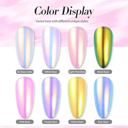 Miniatura 2 de Born Pretty Polvo de uñas cromado, Auroras, polvo de perlas de sirena, polvo de purpurina para esmalte de gel, decoración de arte de uñas