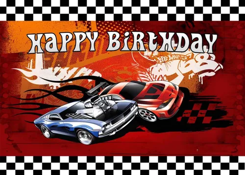 Miniatura 6 de EOA Ruedas de 5 (W) x3 (H) FT Wild Hot Racer Photogarphy Backdrops Fiesta de Cumpleaños Videojuegos Fondo de Carreras de Coches Niños Banner Sesión