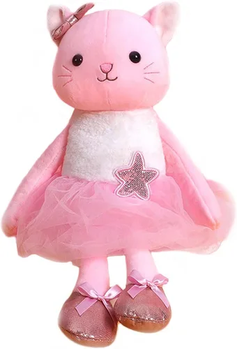 Miniatura 6 de Muñecas de bailarina de peluche, gatito, gato, animales de peluche, juguetes de ballet para niñas, regalos de recital para niñas, 15.5 pulgadas Gris