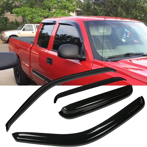Miniatura 15 de Deflector de viento de ventana lateral para Chevy Silverado/GMC Sierra 1500, 2007-2014 2500HD/3500HD con cabina extendida, juego de 4 protectores