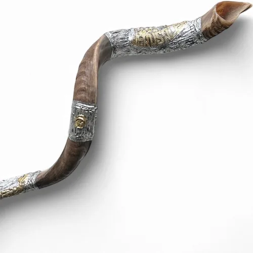 Miniatura 3 de Kosher Kudu Shofar de Israel, plata de ley 925 con chapado en oro, firmado oficialmente certificado yemenita Kudu Shofar, fabricado en Israel