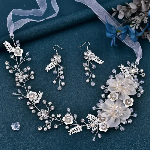 Miniatura 2 de ULAPAN Diademas de boda para novia, tocados de vid para el cabello, diamantes de imitación, accesorios para el cabello de cristal plateado