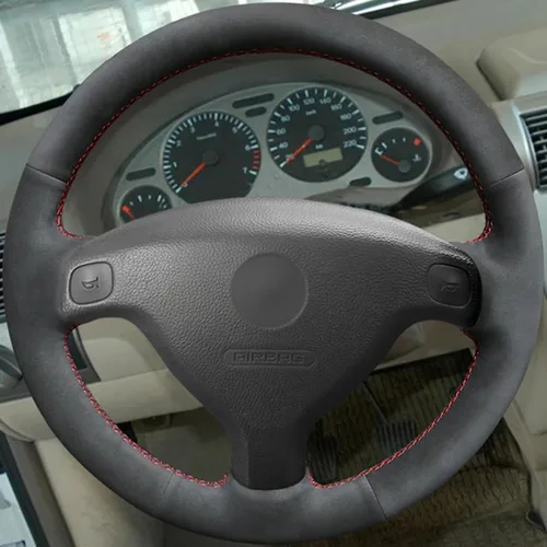 Miniatura 2 de Fit for Holden Zafira 2003-2005,Car Steering Wheel Cover,Car Hand-Sewn Steering Wheel Cover,Black Leather Steering Wheel Cover