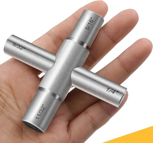 Miniatura 3 de Hanpex Llave de llave Sillcock de 4 vías, 1/4 pulgadas, 9/32 pulgadas, 5/16 pulgadas, 11/32 pulgadas, se adapta a la mayoría de Sillcock, llave