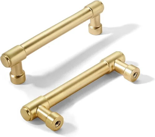 Miniatura 128 de khtumeware - Juego de 2 tiradores grandes para gabinete, diámetro 1-3/4 pulgadas, zinc resistente, para cajones, puertas y tocadores, color latón
