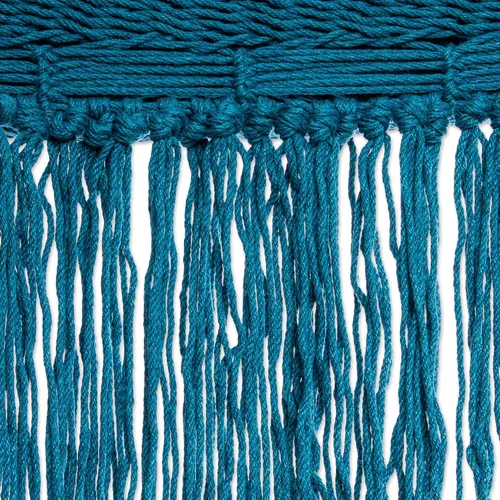 Miniatura 5 de NOVICA Hamaca maya de algodón azul turquesa 1001 Summer Nights de México 'Caribbean Blue Cascade
