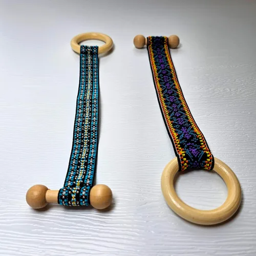 Miniatura 5 de 2 piezas de ligas para el cabello, accesorios para rastas, cinta elástica incrustada, soportes para cola de caballo coloridos estilo bohemio