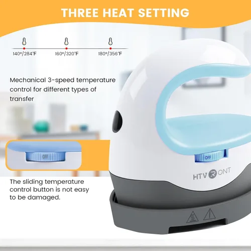 Miniatura 2 de HTVRONT Mini Máquina de Prensa de Calor, Pequeña Máquina de Prensa de Plancha Portátil para Camisetas, Sombreros, Proyectos de Transferencia