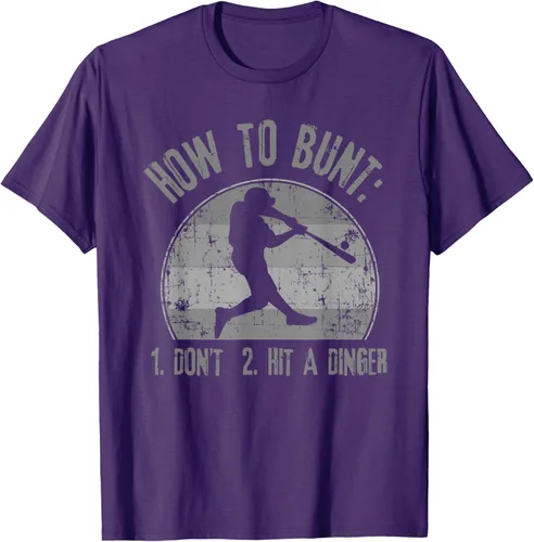 Miniatura 73 de Cómo Bunt Don't Hit A Dinger - Camiseta divertida de béisbol y sóftbol, Negro, S