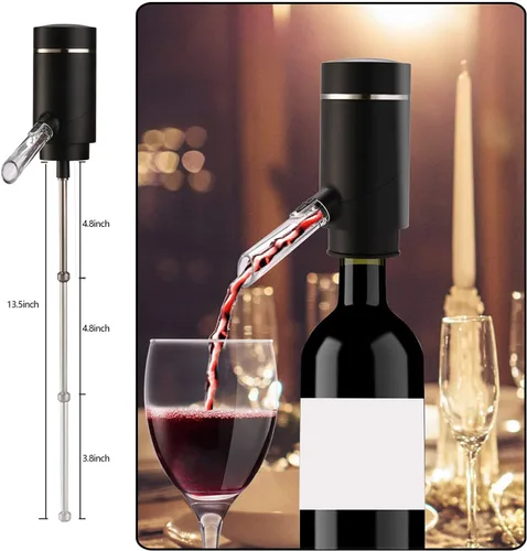 Miniatura 6 de Aireador eléctrico de vino, bomba dispensadora de vino, vertedor automático de vino, decantador de vino instantáneo, oxigenador de vino de un toque