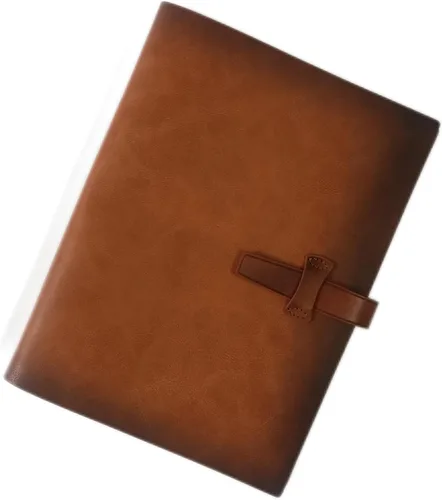 Cuaderno de escritura en espiral de cuero genuino, cuaderno A5 con cubierta de cuero para hombres y mujeres, carpeta de 6 anillas, bloc de notas