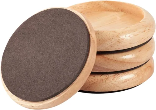Miniatura 3 de Scotch™ Copas de ruedas SP909-NA, madera de roble redonda de 2 pulgadas, 4 por paquete, 6 paquetes por