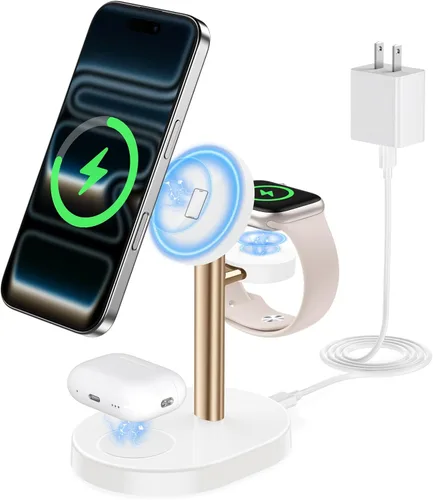 Miniatura 21 de Hevanto 25W 3 in 1 Super Fast Charging Station for Apple MagSafe Charger, Wireless Magnetic Mag-Safe Charger Stand for iPhone 17 16 15 14 13 12