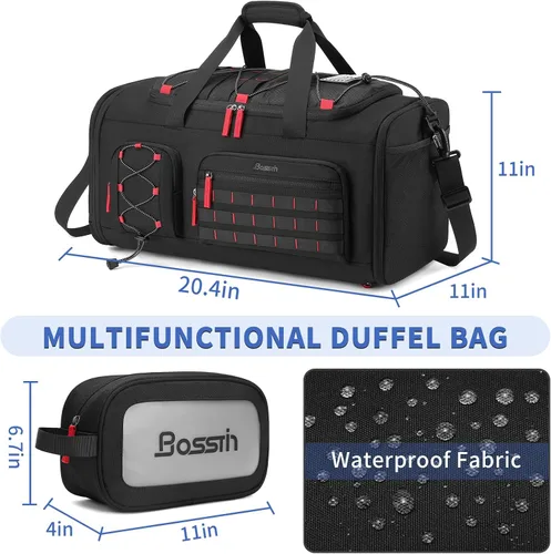 Miniatura 2 de Bosstin Bolsa de gimnasio para hombres y mujeres, 45L de viaje, bolsa de lona deportiva, mochila de viaje para gimnasio, fin de semana, mochila