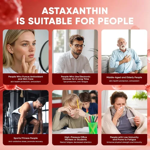 Miniatura 6 de Astaxantina 12 mg, suplementos antioxidantes de astaxantina premium, apoya los ojos, la piel, el sistema inmunológico, las articulaciones