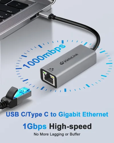 Miniatura 2 de Adaptador Ethernet a USB, 1 Gbps USB a RJ45 Gigabit LAN, USB 3.0 Ethernet compatible con 10/100/1000 Mbps. Compatible con portátiles, PC, Mac